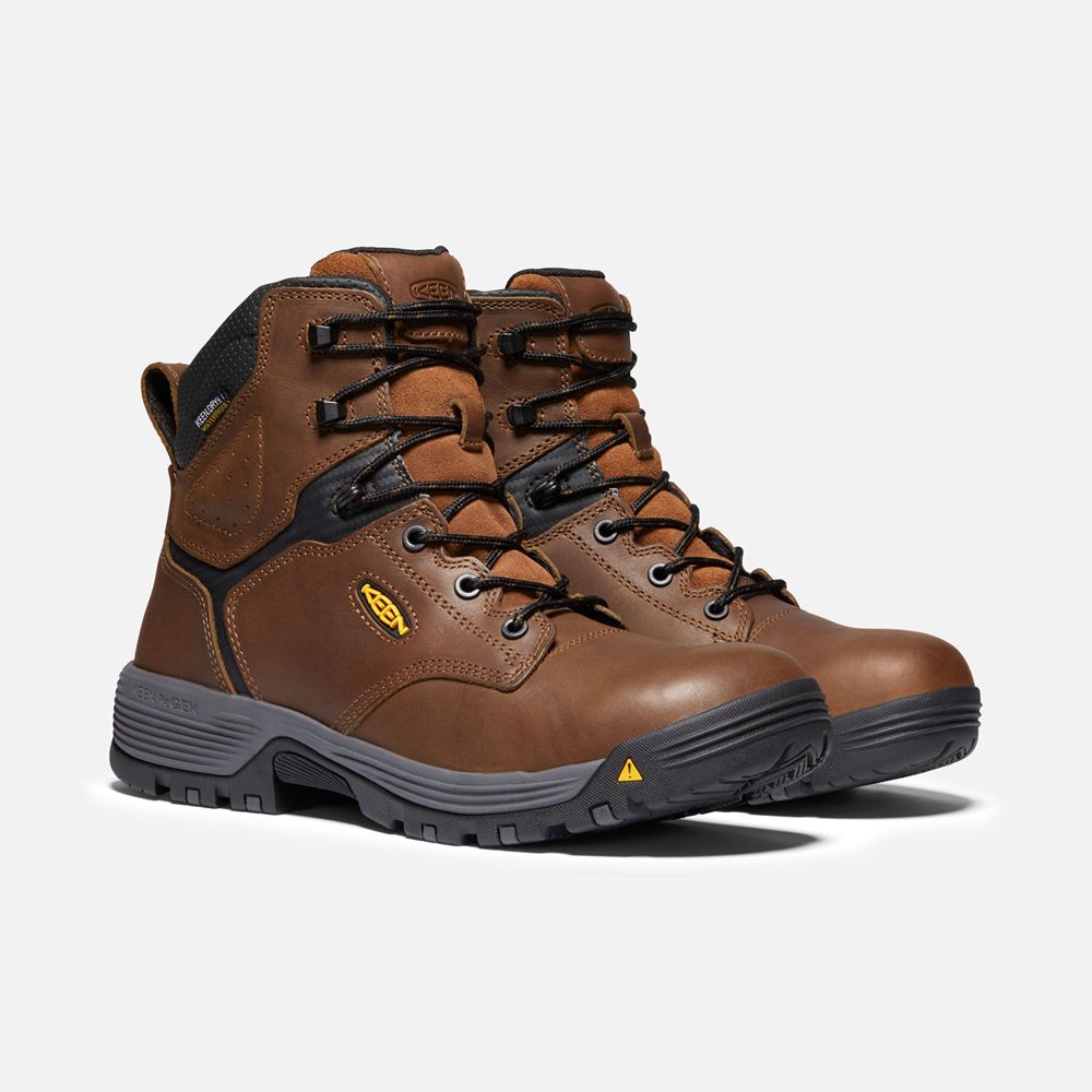 Keen Laarzen Heren Bruin - Chicago 6\" Waterproof (Carbon-Fiber Toe) - 62170-QGNW